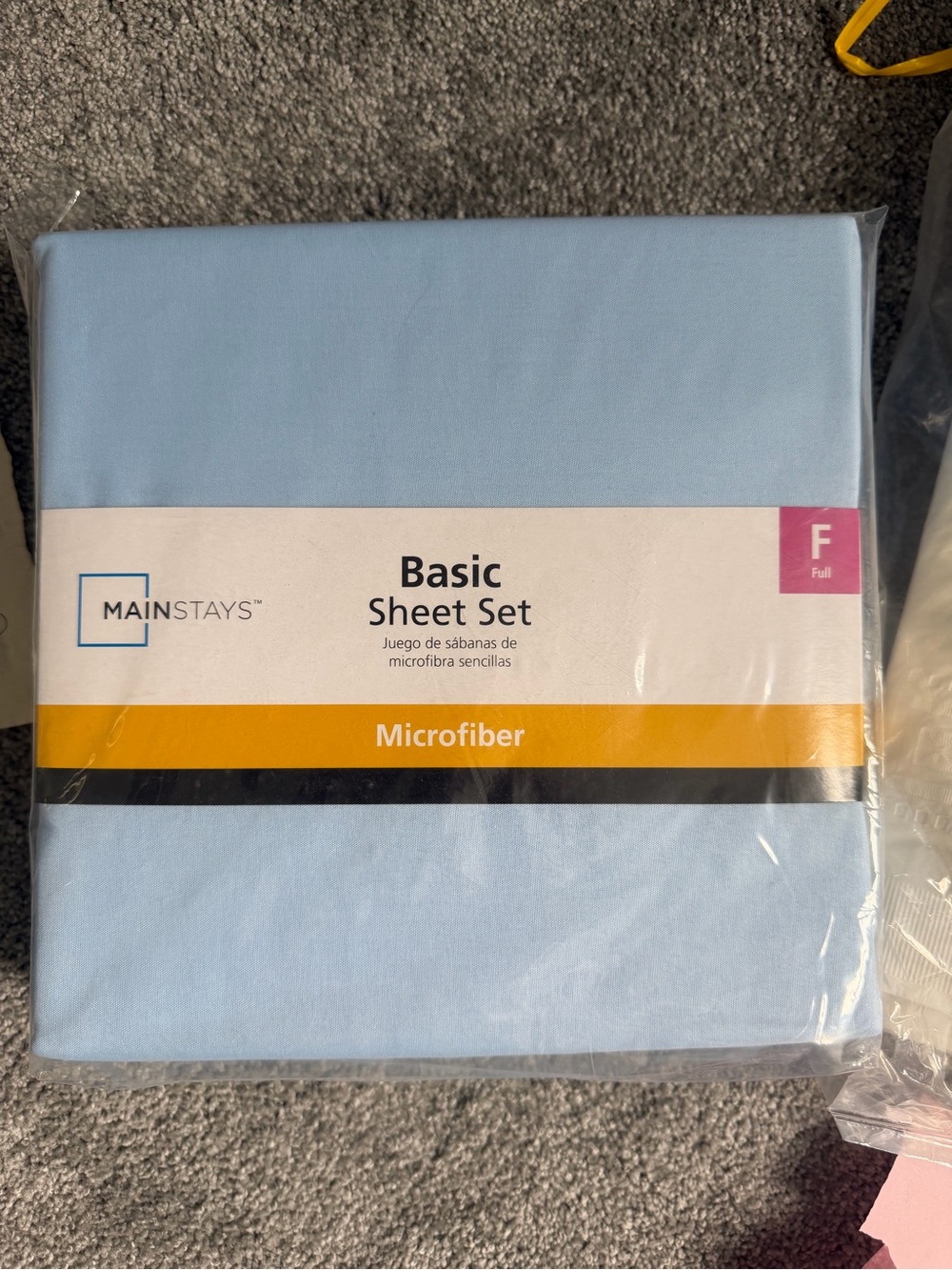 Mainstays Microfiber 4 pc Sheet Set Full Size light blue